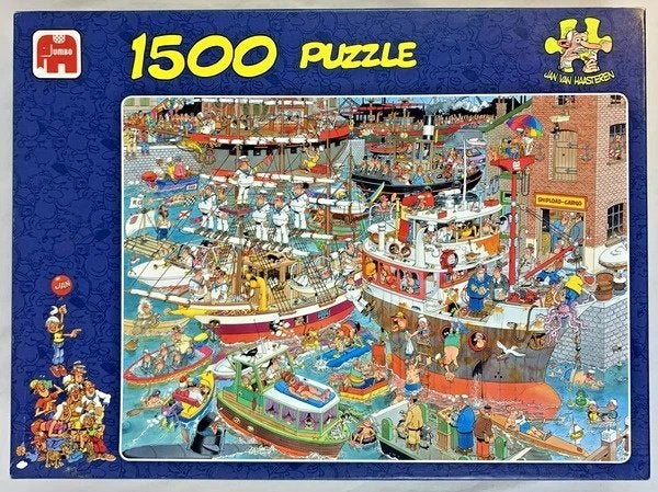 Jumbo Jan van Haasteren De Haven 1500 stukjes puzzel 2002/5, Verzenden, 500 t/m 1500 stukjes, Zo goed als nieuw, Legpuzzel