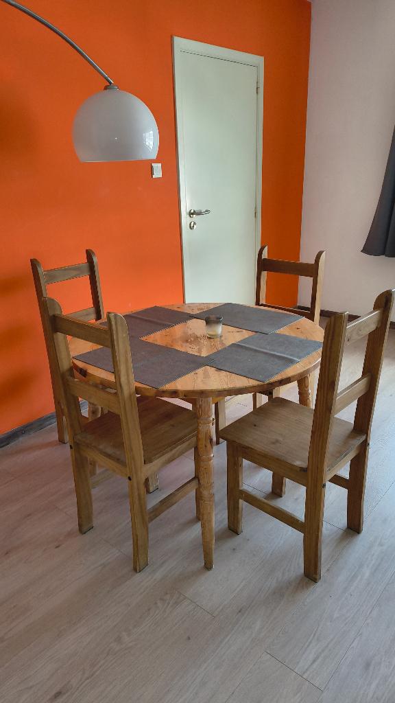 Tafel met 4 stoelen, Huis en Inrichting, Tafels | Eettafels, Gebruikt, Ophalen
