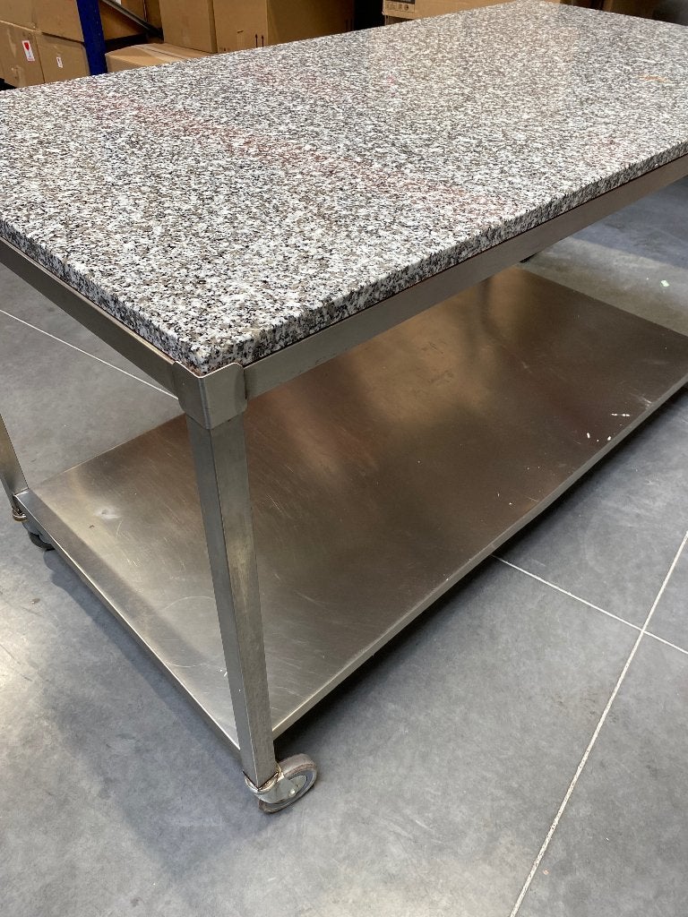 Table marbre et inox, Enlèvement, Utilisé, Boulangerie et Boucherie