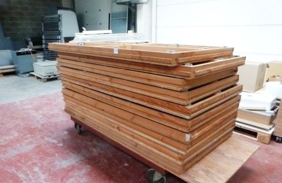 Podium , terrasse 12M2 , 6 parts 2x1m., Enlèvement, Comme neuf, Bois
