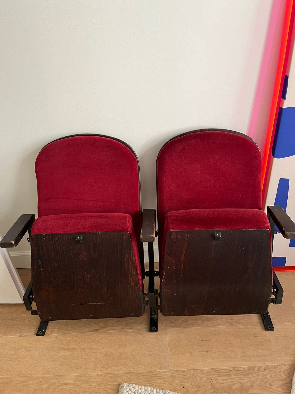 Set vintage theaterstoelen, Antiek en Kunst, Ophalen