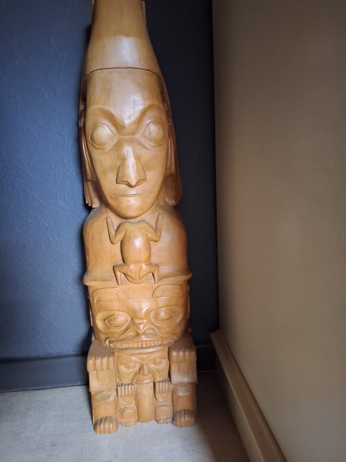 vol eiken beeld, Antiek en Kunst, Ophalen, Beeld