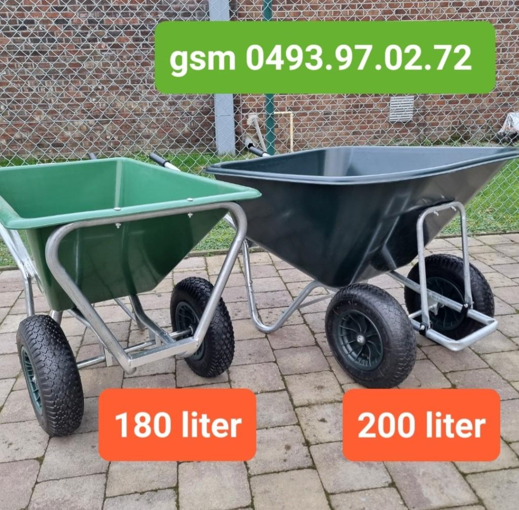 kruiwagens XXL 180-200Liter NU IN PROMO, Tuin en Terras, Kruiwagens, Ophalen, Nieuw, Eenwielig