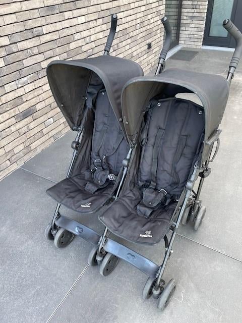 Dubbele buggy, Kinderen en Baby's, Buggy's, Ophalen, Gebruikt, Koelstra, Verstelbare rugleuning