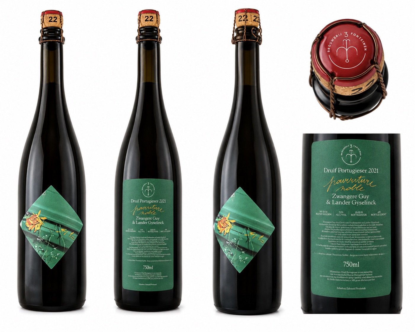 3 Fonteinen  Zwangere Guy & Lander G Druif Portugieser 2021, Verzamelen, Ophalen of Verzenden, Zo goed als nieuw, Flesje(s)
