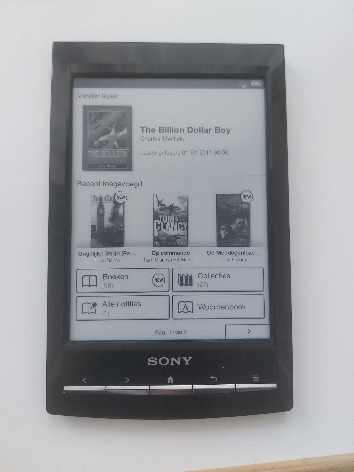 EReader Sony PRS-T1, Enlèvement ou Envoi