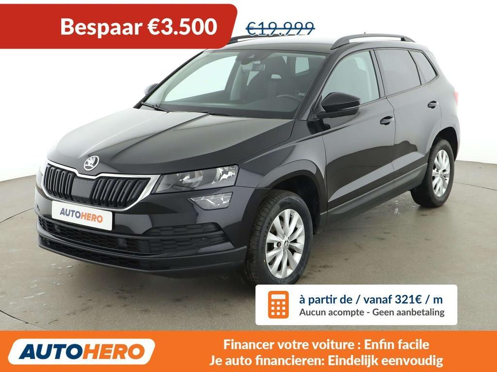 Skoda Karoq 1.5 TSI ACT Ambition (bj 2020, automaat), Stof, 149 g/km, Zwart, Karoq