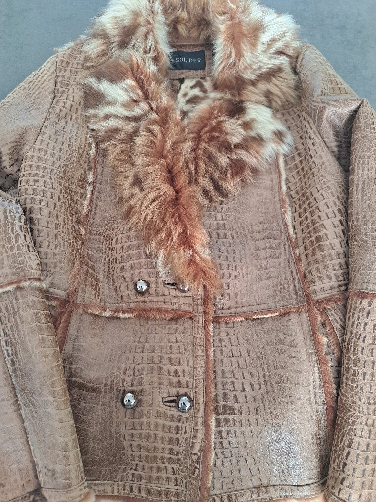 A vendre une veste en cuir d'agneau dame 40-42, Ophalen, Zo goed als nieuw, Maat 42/44 (L), Meerkleurig