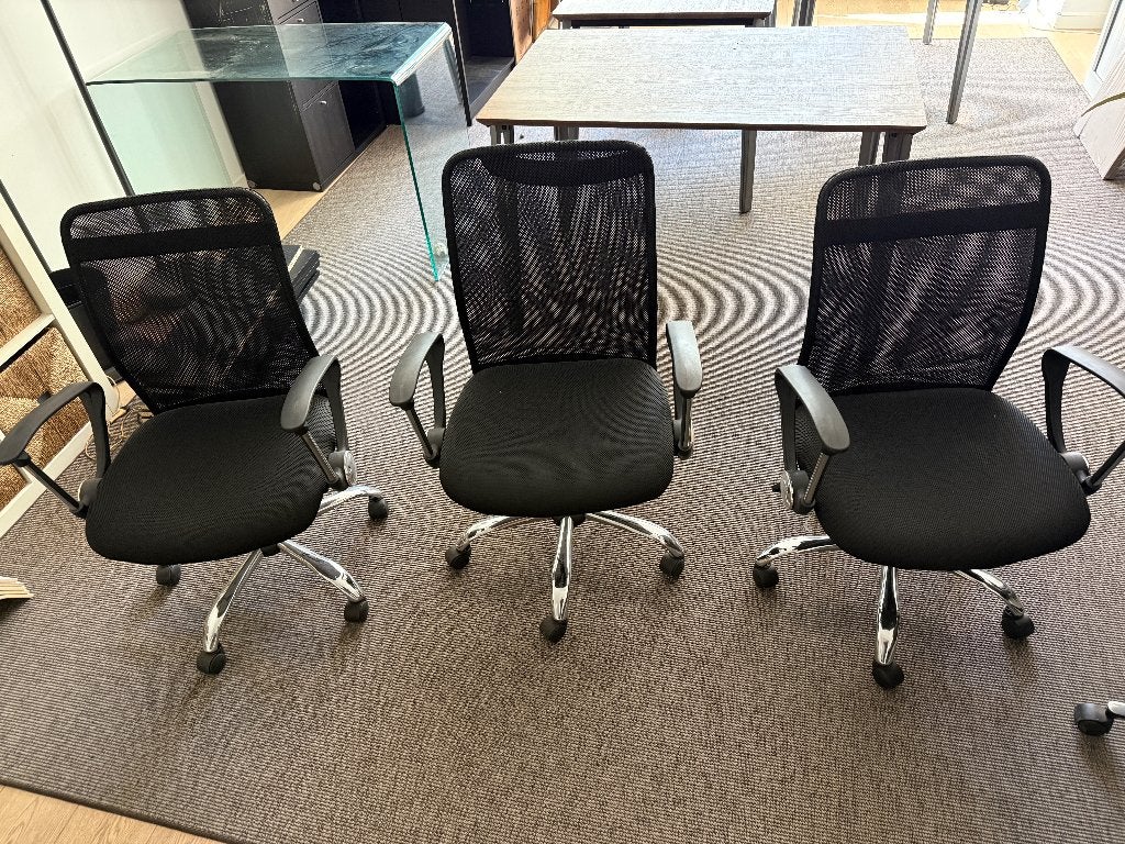 6 Ergo bureaustoelen ( kan per stuk ), Huis en Inrichting, Ophalen, Zwart, Nieuw, Bureaustoel