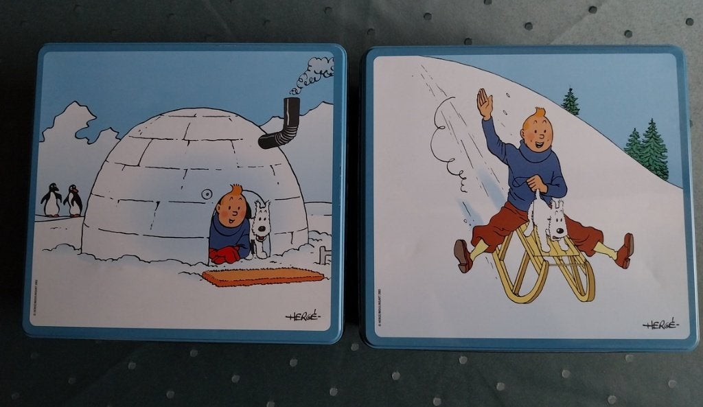 Kuifje - Blikken koekjesdoos Delacre, Verzamelen, Ophalen of Verzenden, Zo goed als nieuw