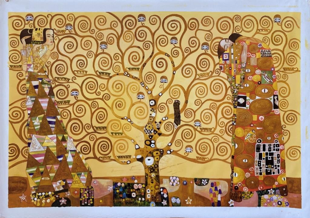Olieverfreplica van Gustav Klimt: Stocklet fries. 80*120 cm, Antiek en Kunst, Kunst | Schilderijen | Klassiek, Verzenden