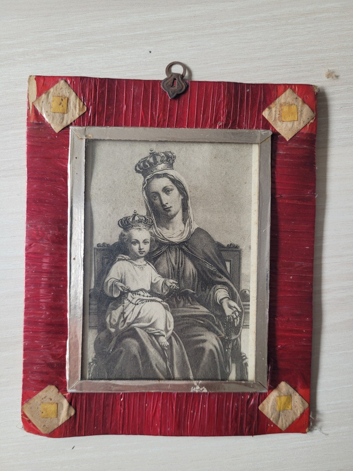Portret van Maagd Maria en Jezus, Ophalen