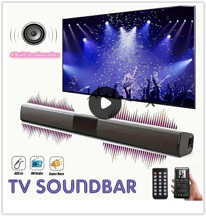 Barre de son sans fil BYWOBEAR 20W avec son surround, Audio, Tv en Foto, Hoofdtelefoons, Overige merken, Overige typen, Nieuw