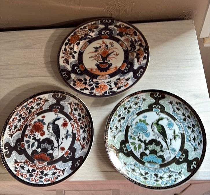 3-delige set Saji Japan Imari wandborden ,sierborden 1950-60, Antiek en Kunst, Ophalen of Verzenden