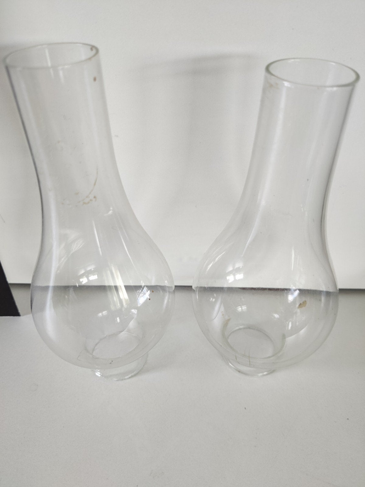 Set van 2 antieke / vintage olielamp glazen, Antiek en Kunst, Ophalen