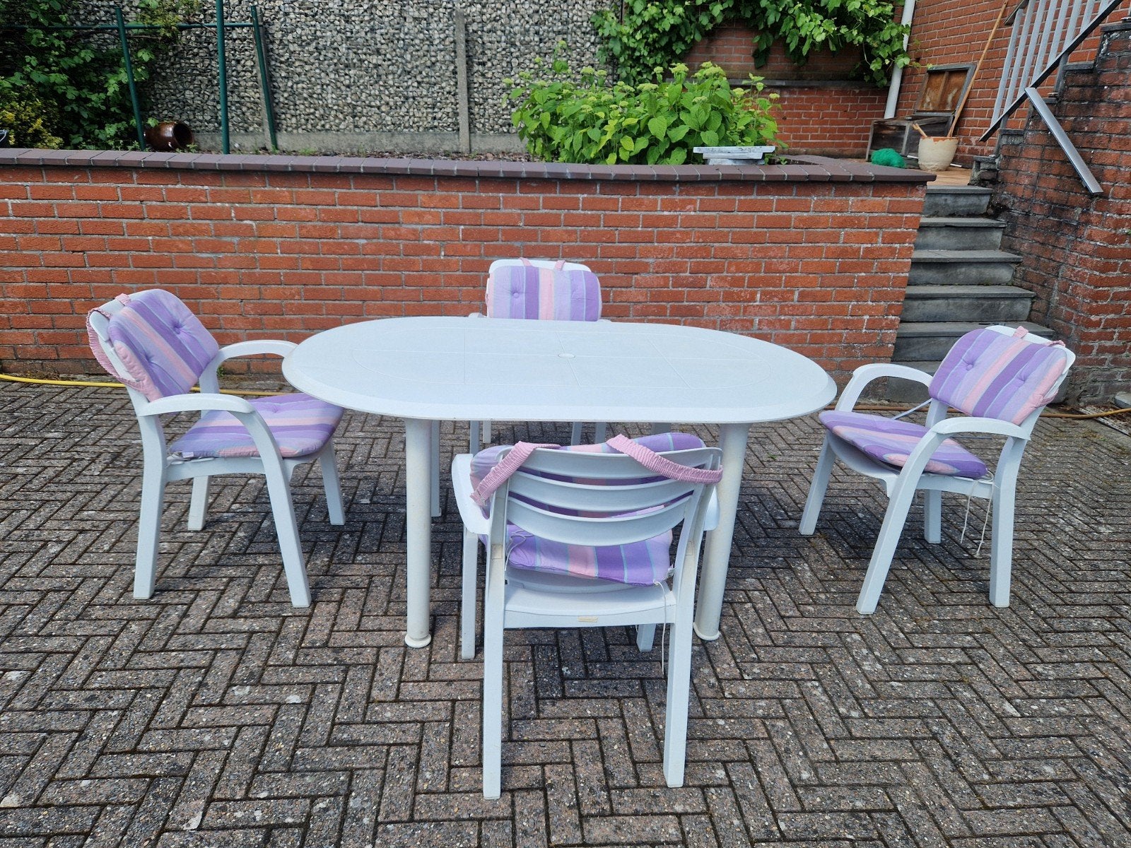 Set tuintafel met 4 stoelen, Tuin en Terras, Ophalen