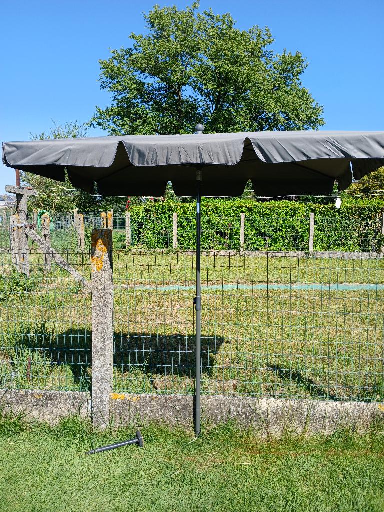 Parasol NIEUW rechthoekig 200x125, Jardin & Terrasse, Parasols, Neuf, Enlèvement, 2 à 3 mètres, Étanche