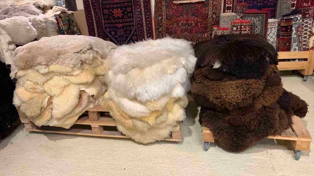 Peaux de mouton originales plus grandes, 2, pour 55 euros, Enlèvement ou Envoi, Utilisé, Autres styles
