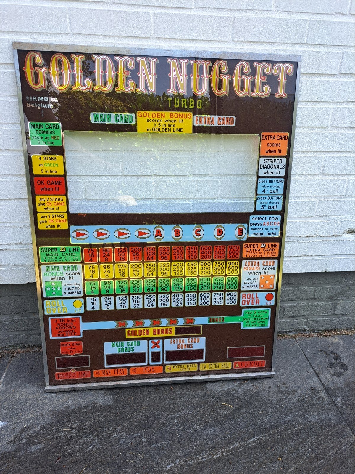 Golden Nugget glazen frontpaneel, Verzamelen, Ophalen, Gebruikt