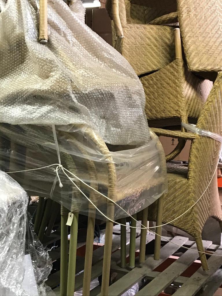 tuinstoel set van 4 vlechtwerkstoelen, Ophalen of Verzenden, Nieuw, Wicker