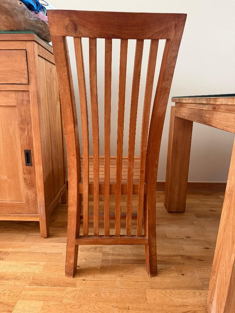 teakhouten eettafel+ stoelen (8 stuks), Maison & Meubles, Tables | Tables à manger, Utilisé, 150 à 200 cm, 50 à 100 cm, Cinq personnes ou plus