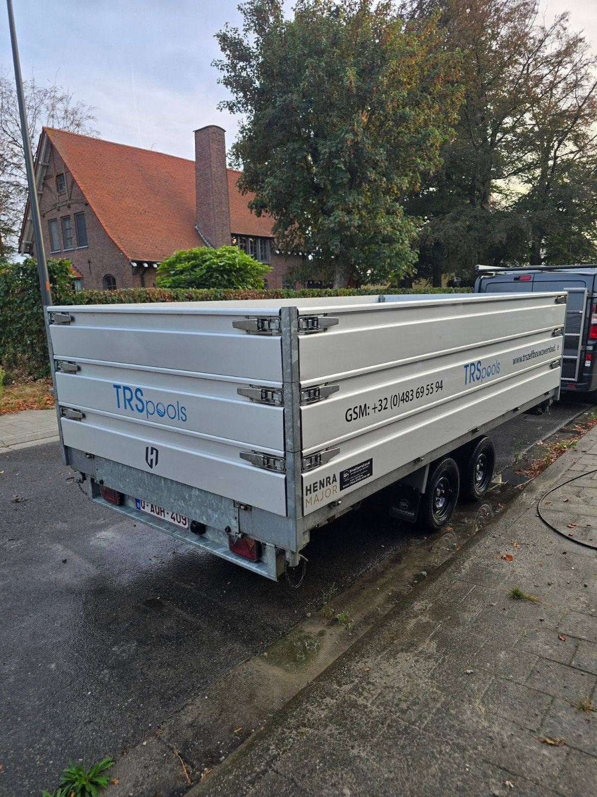 henra major 3500kg 4x2m! elektrische 3 zijde kipper, Ophalen, Gebruikt