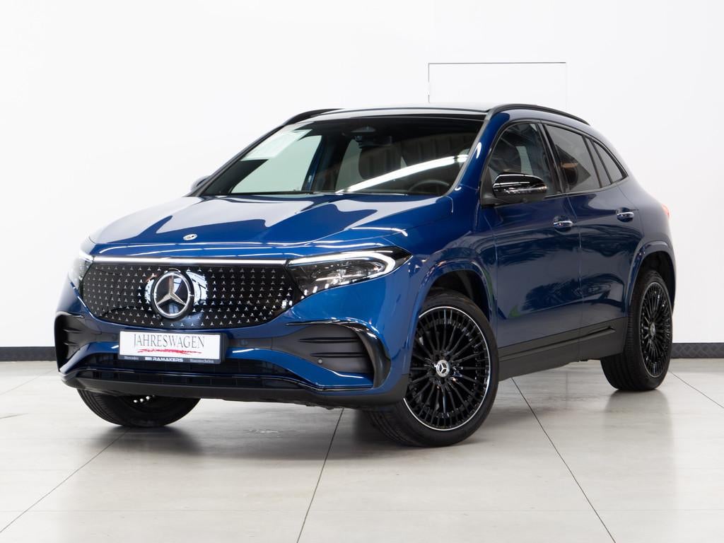 Mercedes-Benz EQA 350 4M AMG Premium Night PANORAMA Burmeste, Auto's, Automaat, 215 kW, Blauw, Alcantara
