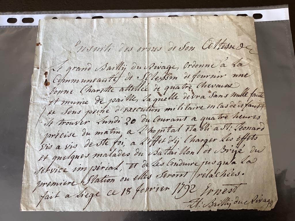 1792 /1803 Troupes Belges sous la révolution militaria, Enlèvement ou Envoi
