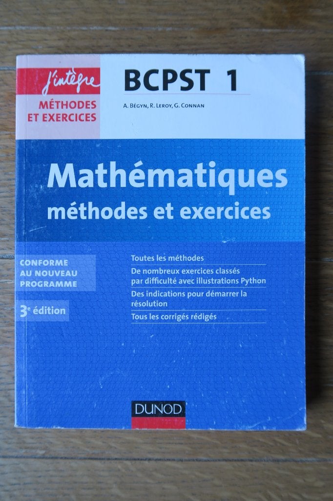 Livre "mathématiques méthodes et exercices", Enlèvement, Utilisé, A. Bégyn