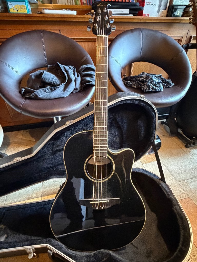 Ovation GC057 zwarte gitaar, Ophalen, Zo goed als nieuw, Semi-solid body, Overige merken