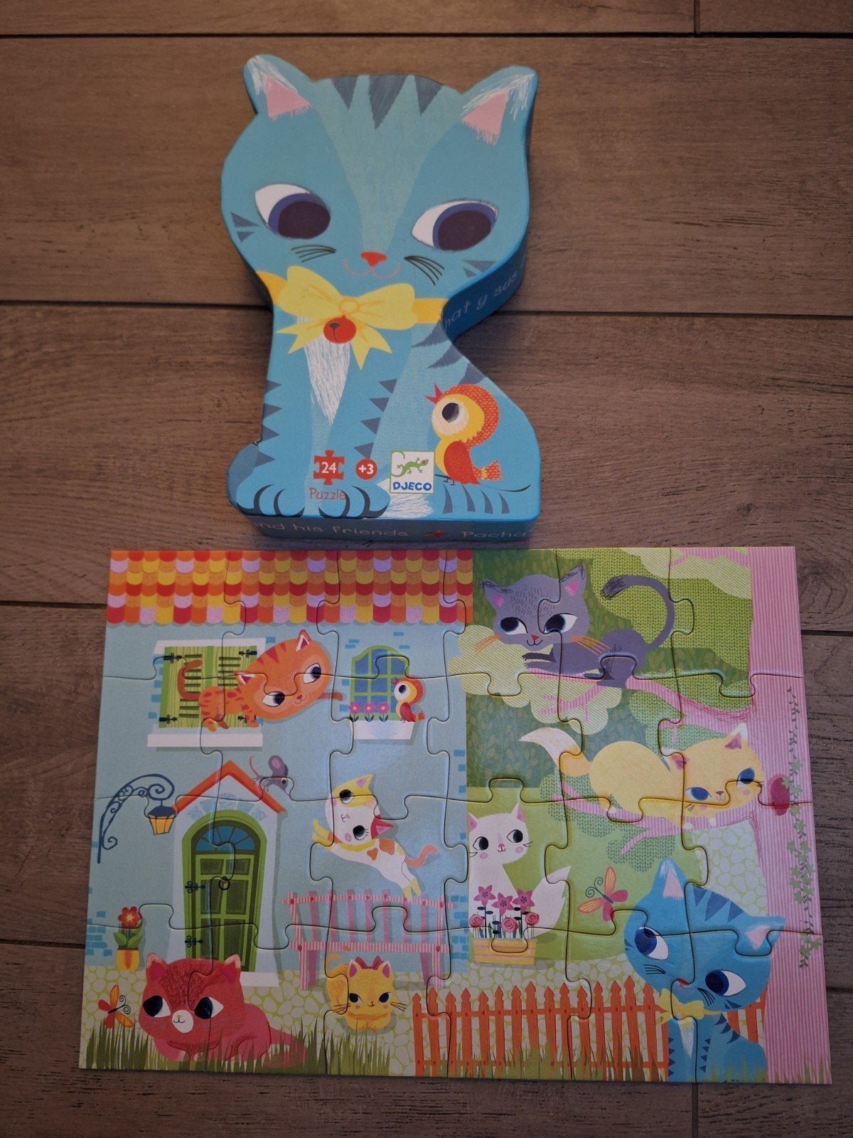 Djeco puzzel Poezen 24stukjes, Ophalen, 10 tot 50 stukjes, Zo goed als nieuw, 2 tot 4 jaar