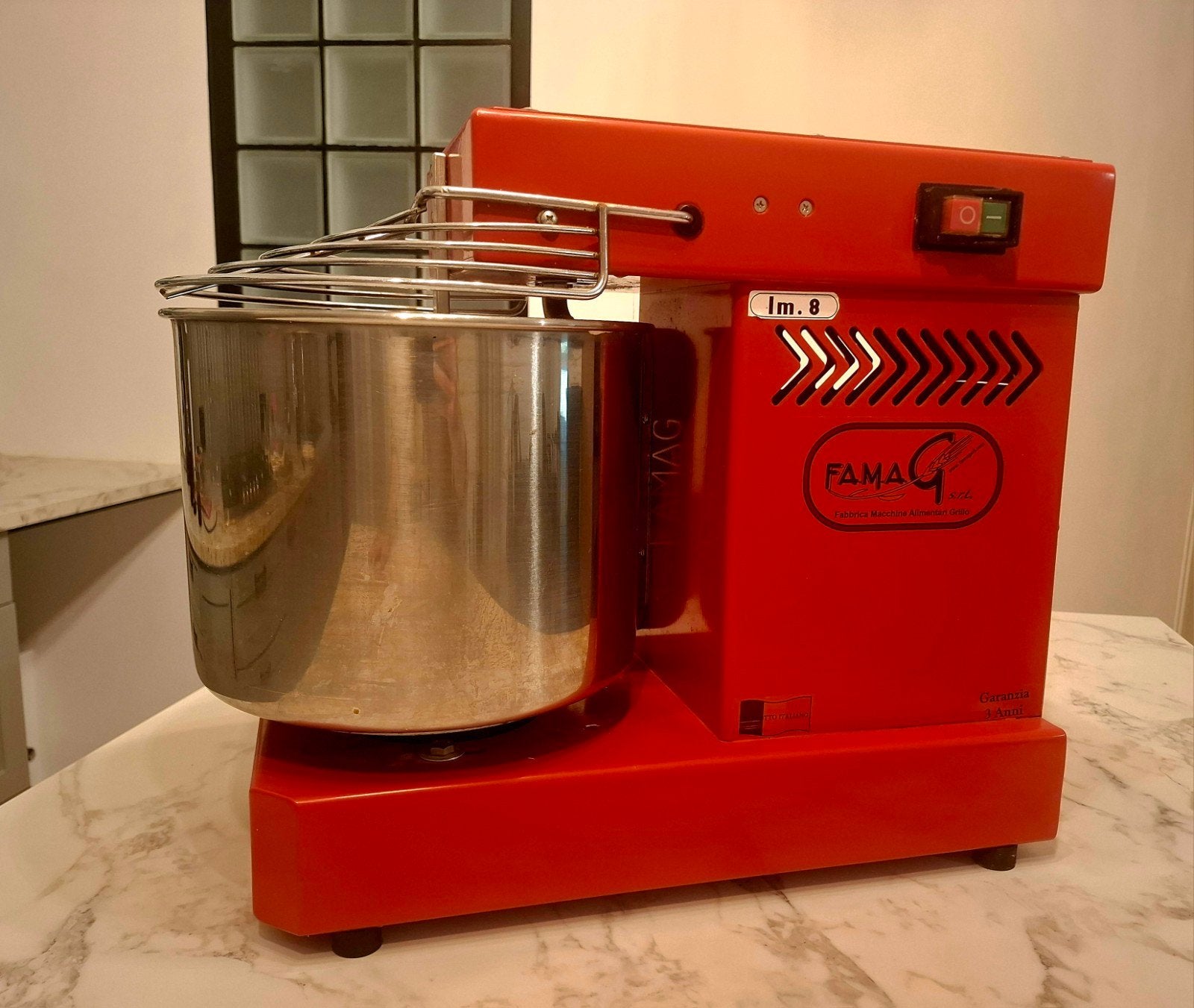 Famag Spiraalkneder IM-8 - rood, 4 liter of meer, Ophalen, Zo goed als nieuw, 1 snelheid