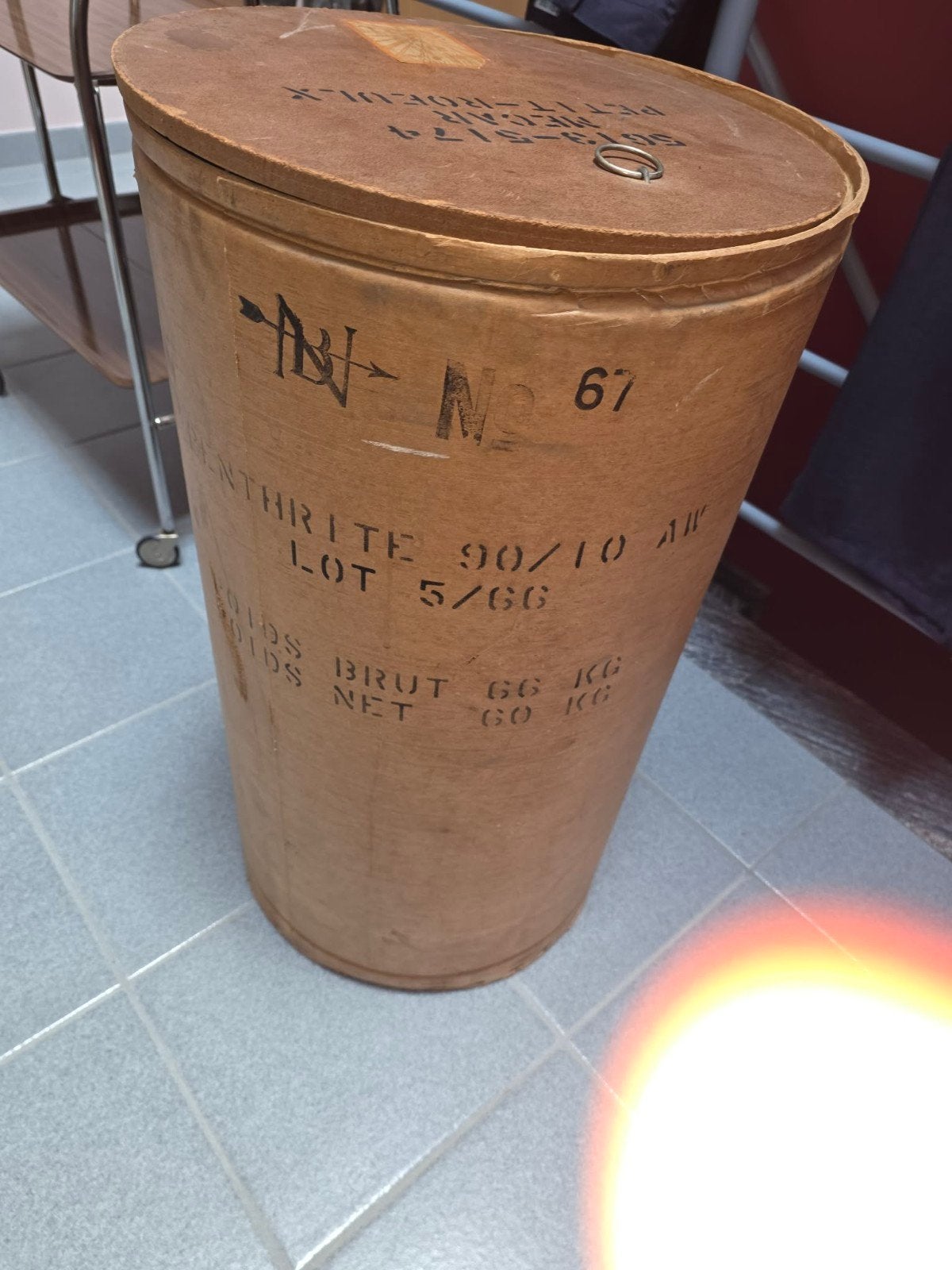 Fût carton militaire MECAR 1966 (VIDE), Enlèvement