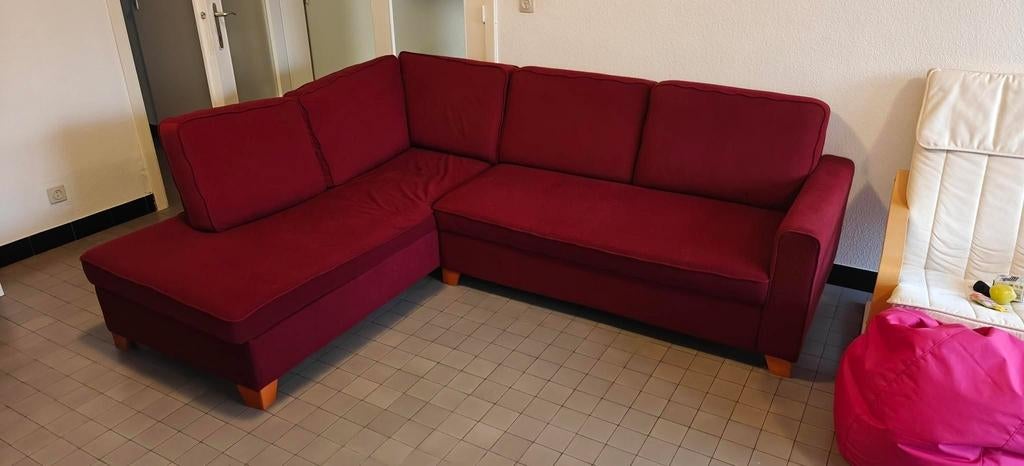 Divan d’angle avec compartiment de rangement, Maison & Meubles, Enlèvement, Utilisé, Tissus