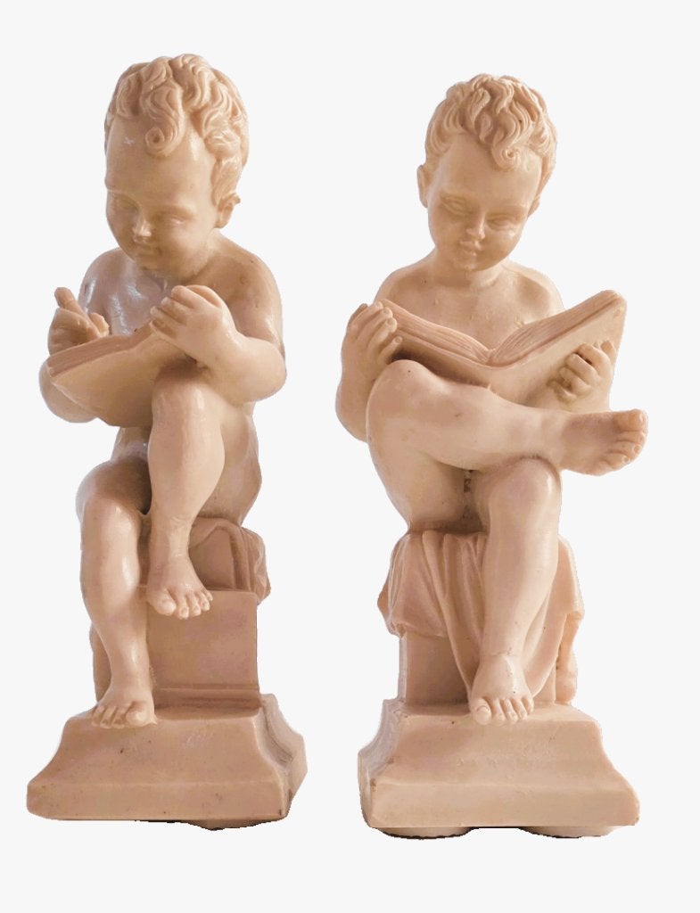 Deux statues Putti/Cherubins. (ensemble) en marbre., Antiquités & Art, Enlèvement ou Envoi