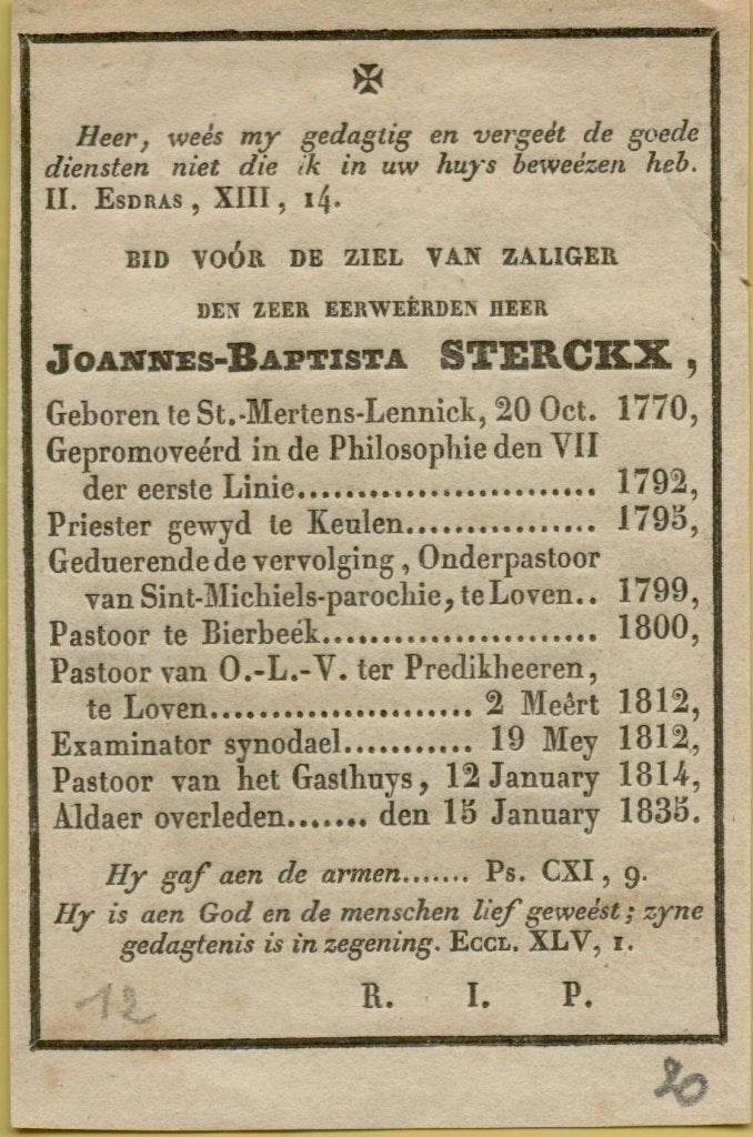 DOODSPRENTJES  LEUVEN  -  MECHELEN, Verzenden