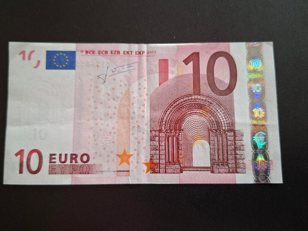 2002 Grèce 10 euros ancienne série Trichet code N028, Timbres & Monnaies, Billets de banque | Europe | Euros, Billets en vrac