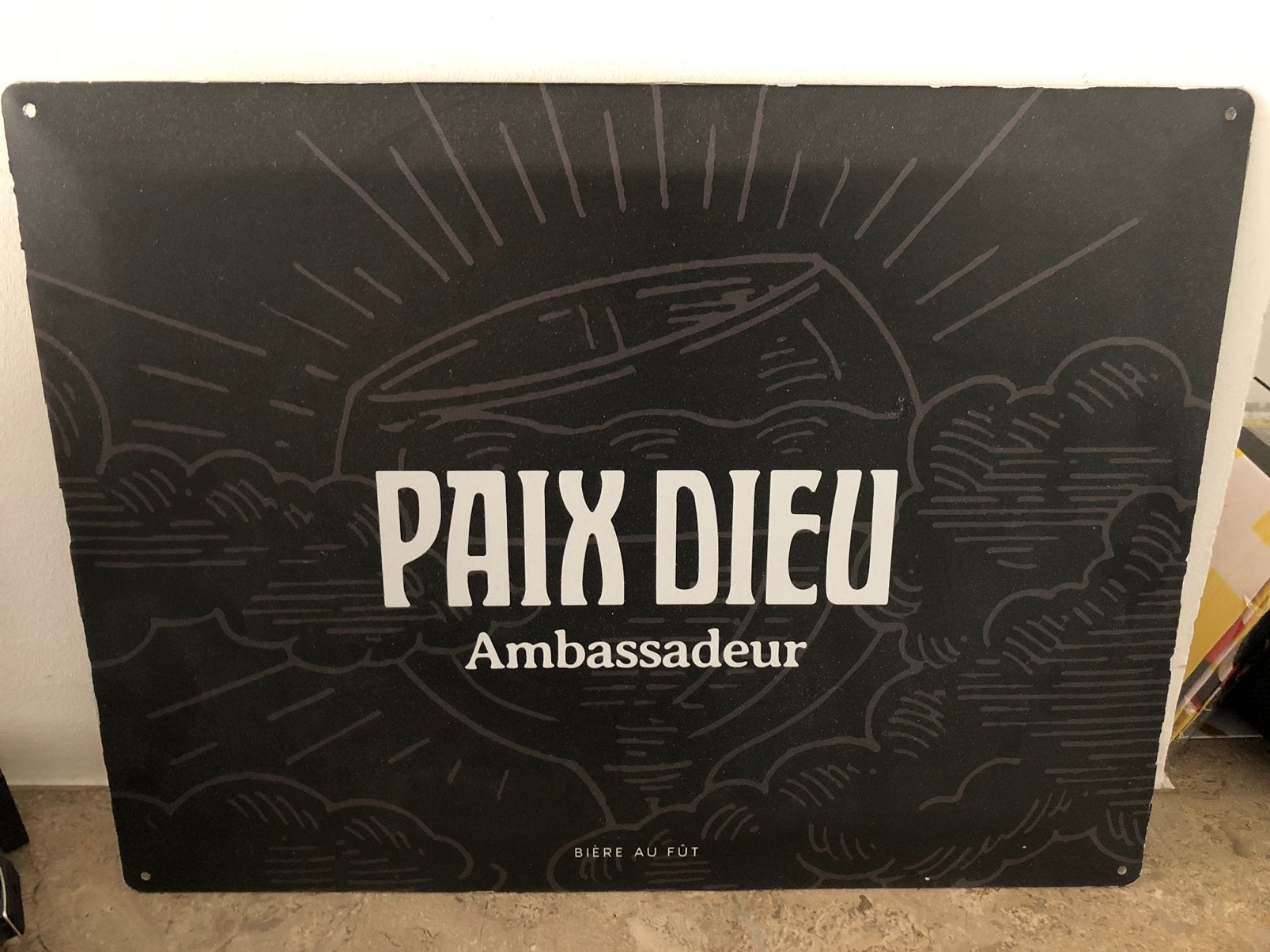 Paix Dieu Ambassadeur metalen bord, Ophalen, Gebruikt, Reclamebord