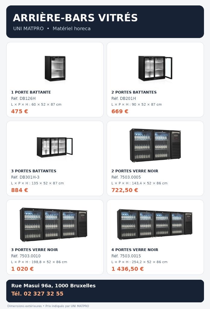 Arrière - bars réfrigérés vitrés 1 à 4 portes - UNI MATPRO, Electroménager, Enlèvement