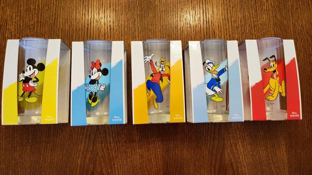 Nieuw volledige set Disney glazen van 5 stuks., Verzamelen, Ophalen