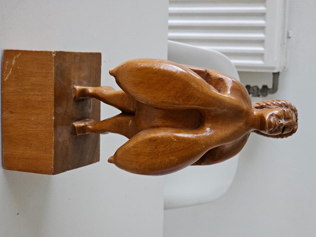Naakt houten vrouw sculpture, Antiek en Kunst, Ophalen of Verzenden