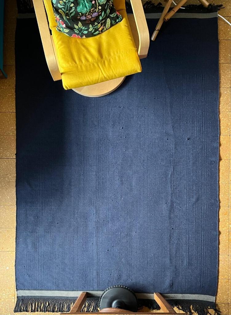 Blauwe wollen tapijt 240x170cm, Ophalen, Blauw, 150 tot 200 cm, 200 cm of meer
