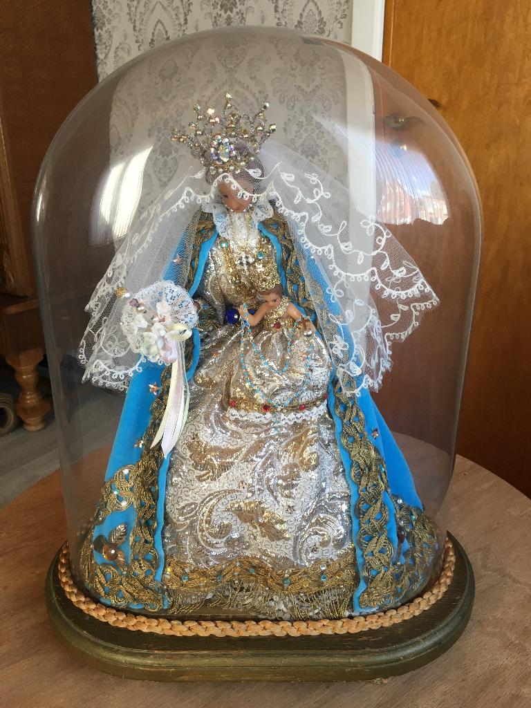 Maria met kindje Jezus onder glazen stolp, Antiek en Kunst, Ophalen