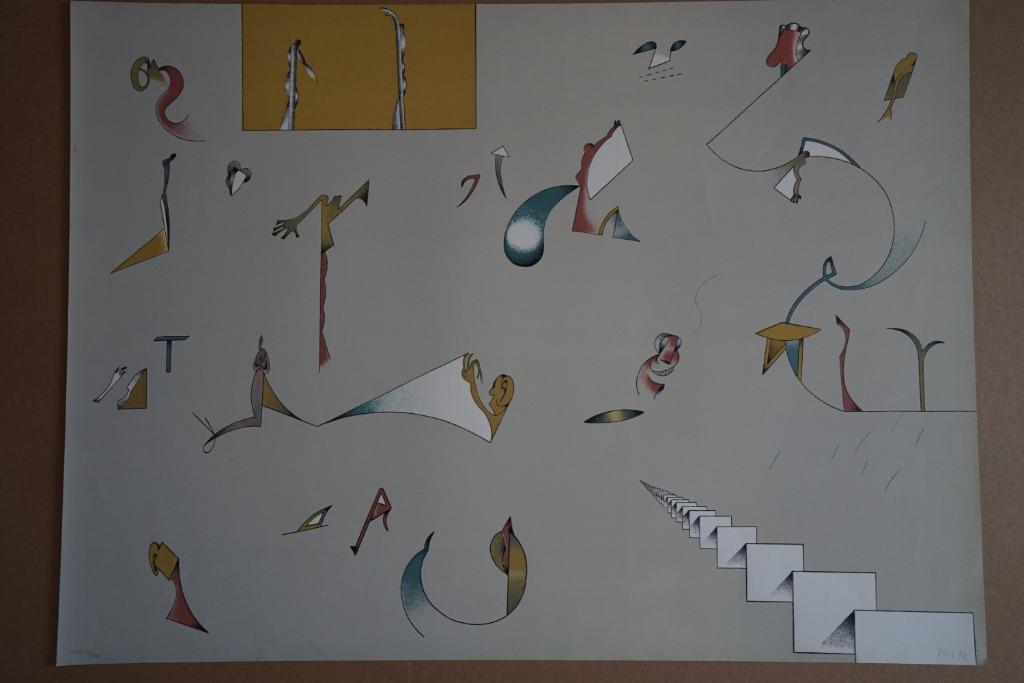 Litho Duits kunstenaar Jan Voss - oplage 1000, Enlèvement