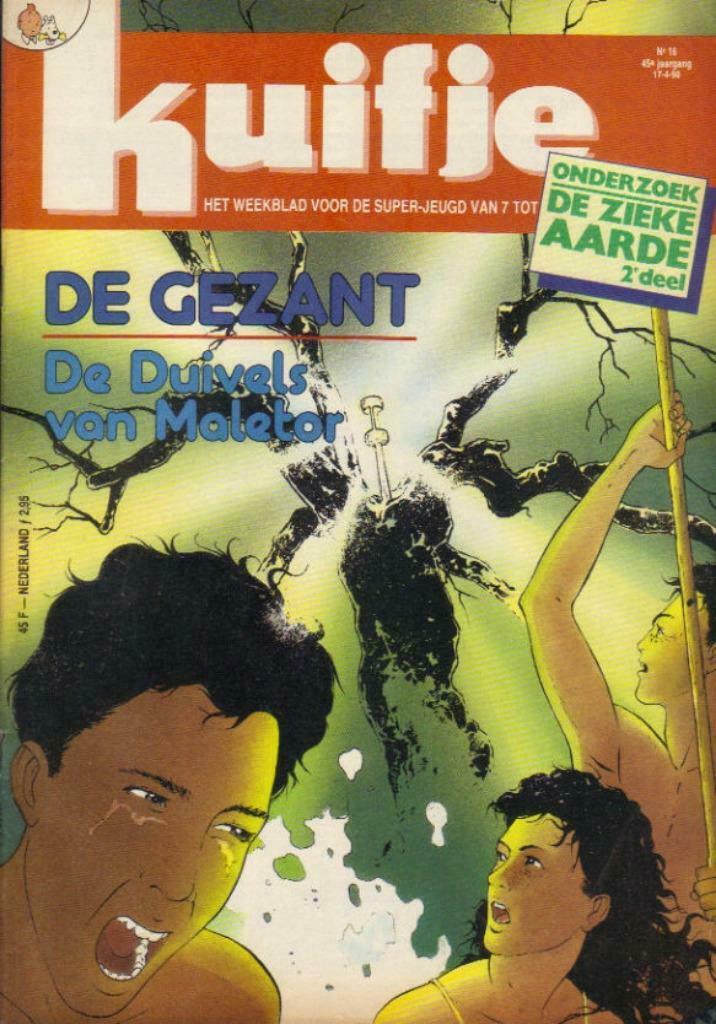 Weekblad Kuifje van 17-4-1990 , 45ste Jaargang, Nummer 16, Gelezen, Europa, Ophalen of Verzenden, Meerdere comics