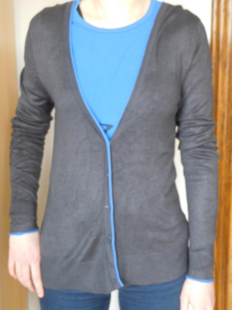 Grijs JBC vest met blauwe rand maat M, Kleding | Dames, Ophalen of Verzenden, Zo goed als nieuw, Blauw