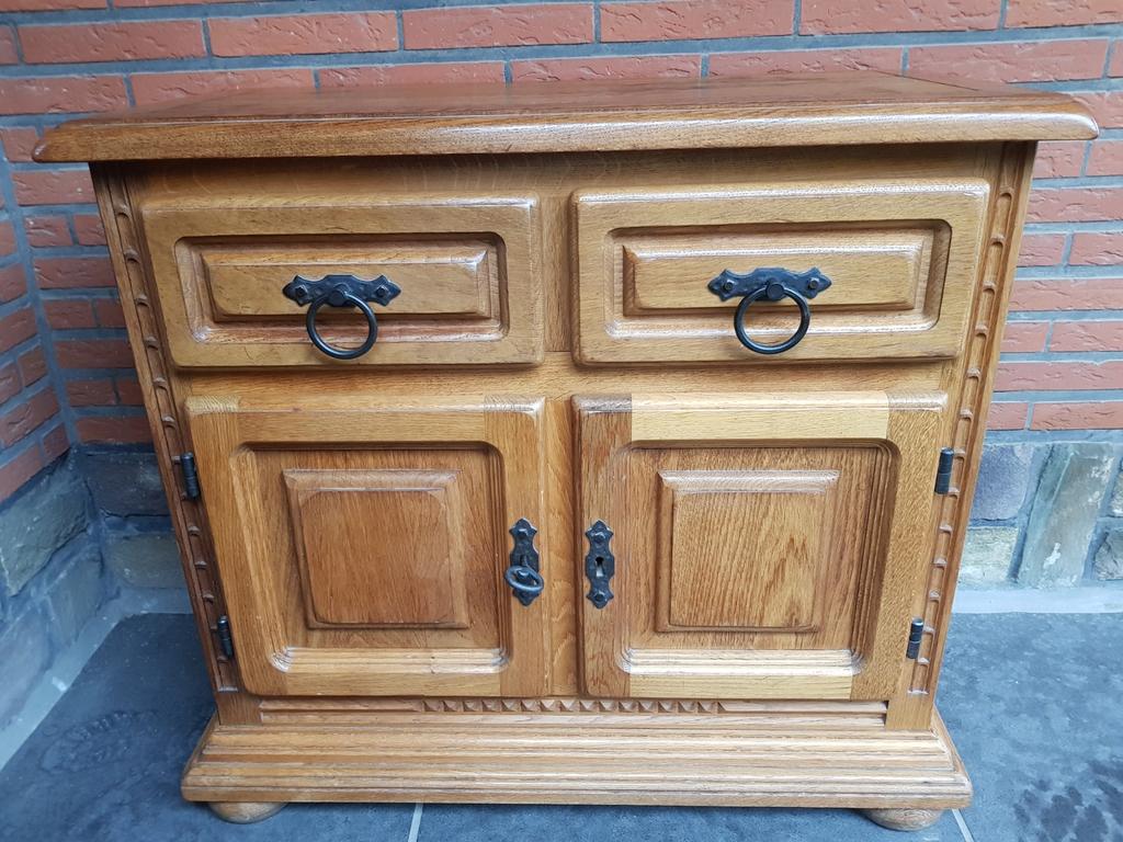Eiken kastje jaren '50, Ophalen, Gebruikt, Eikenhout, 50 tot 100 cm