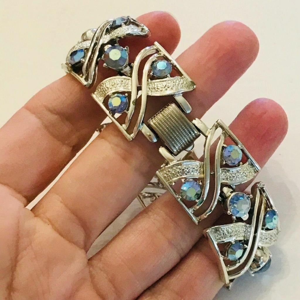 Bracelet en strass Coro vintage des années 1950, Enlèvement ou Envoi, Autres couleurs, Comme neuf, Avec strass