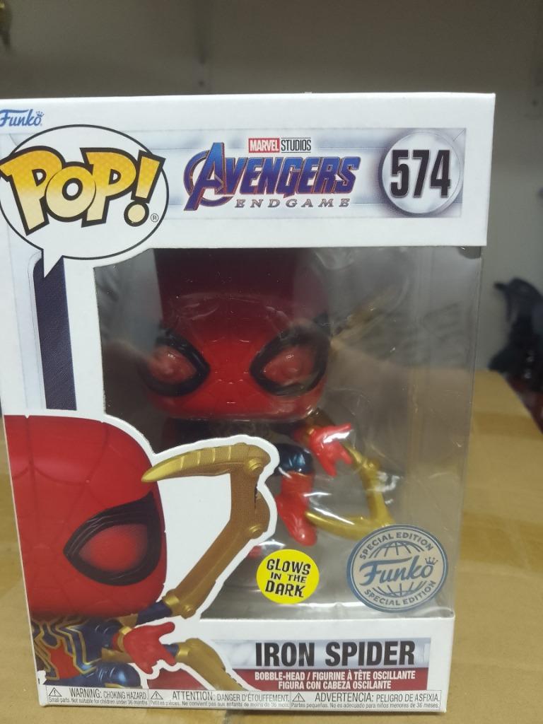 funko pop! nieuw 574 iron spider bobble glowsindark spec.edi, Verzenden, Nieuw, Film, Actiefiguur of Pop