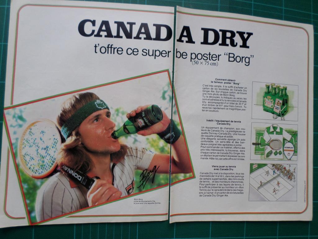 Bjorn Borg - publicité papier canada Dry" - 1979, Ophalen of Verzenden, Gebruikt, Overige typen